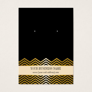 Kortet Cream Black Guld Chevron Anpassningsbar Ear Visitkort