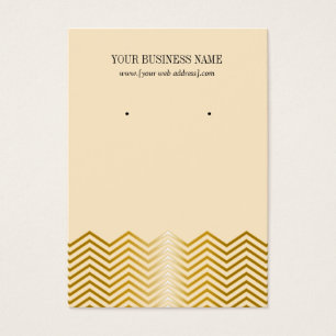 Kortet Cream Guld Chevron Anpassningsbar Earring C Visitkort