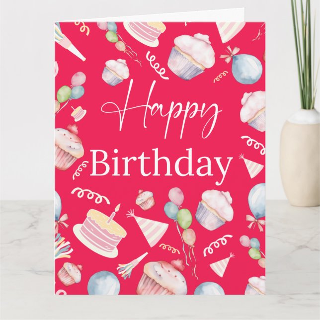 Kortet Cute Birthday Folets Greeting Card Kort (Framsida)