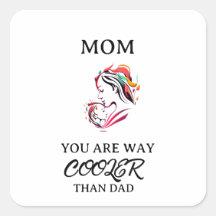 Kortet Cute Coola Mamma Lycklig Mors dag