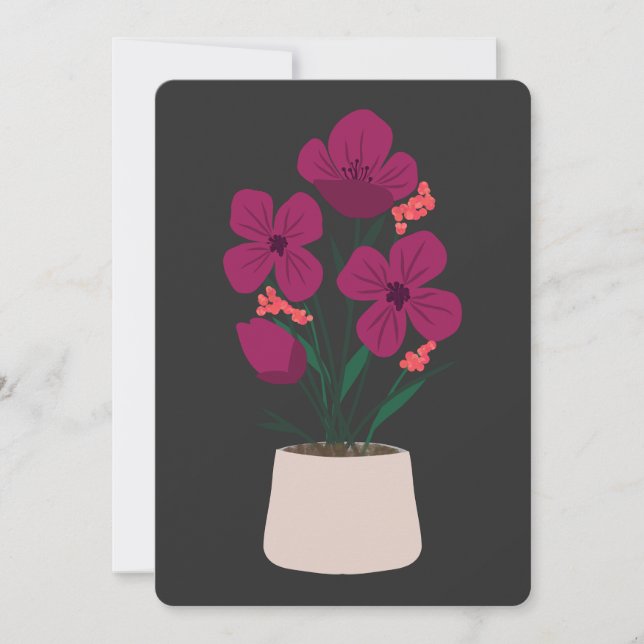 Kortet Cute Flower Pot Mor's Day Card Julkort (Framsida)
