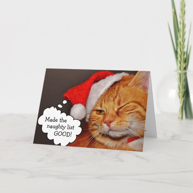 Kortet Cute God jul Helgdag Cat Helgkort (Framsida)
