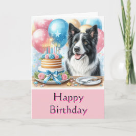Kortet Cute Grattis på födelsedagen Gräns Collie G Kort