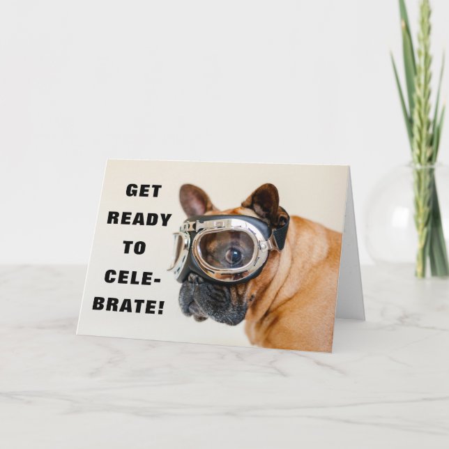 Kortet Cute Hund Add Namn eller Age Roligt Grattis Kort (Framsida)