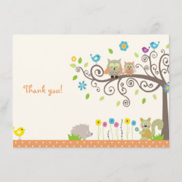 Kortet Cute Orange Uggla Neutralt Baby Shower (Bar Tack Kort