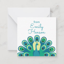 Kortet Cute Peacock Personlig Gift-djurutrymme Anteckningskort