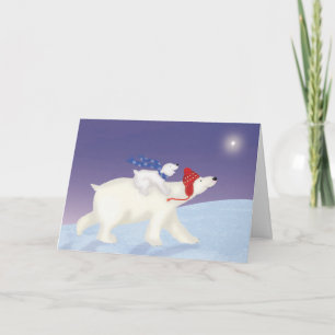 Kortet Cute polar och julkortet unge Kort
