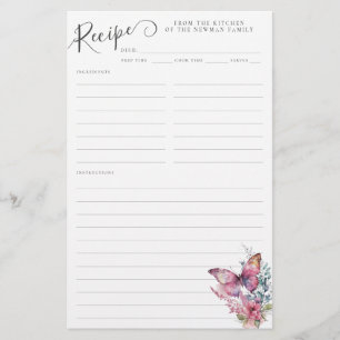 Kortet Cute Rosa Butterfly Wildbloms Family Recifi
