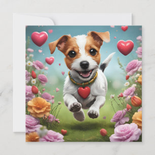 Kortet Cute Valentine Day Hund-hälsning