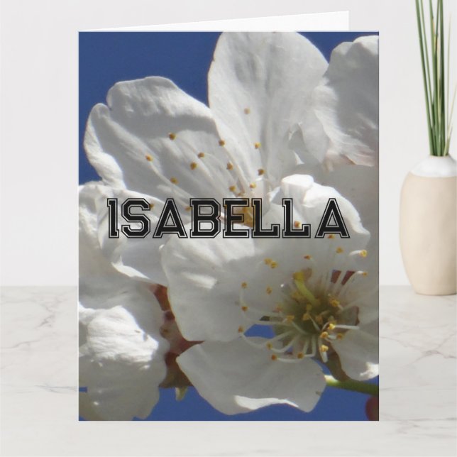 Kortet Cute White Flowers, intilliggande hälsning Kort (Framsida)