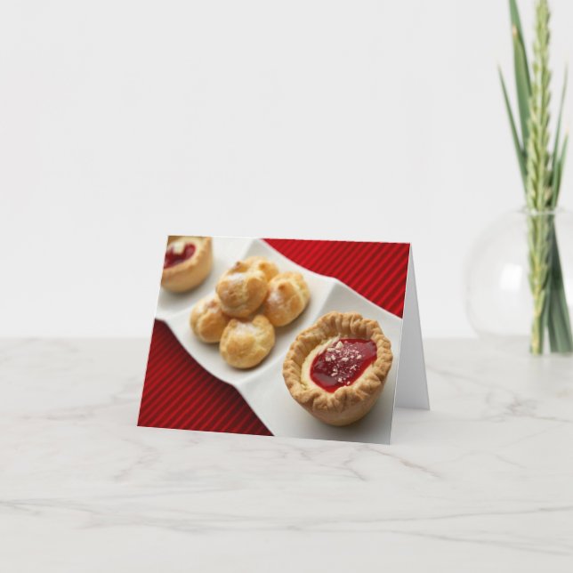 Kortet Desserts i bitans storlek Helgkort (Framsida)