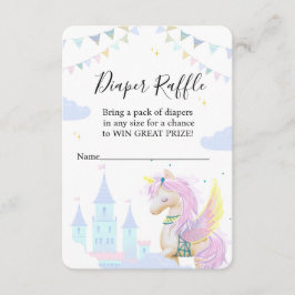 Kortet Diaper Raffle för en babydusch. Tilläggskort