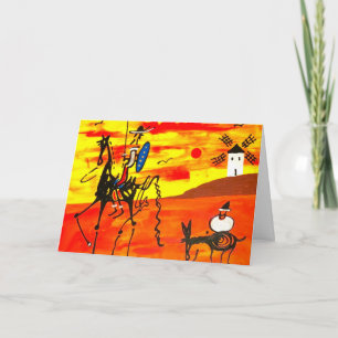 Kortet Don Quixote. 12,7 x 17,8 cm Kort
