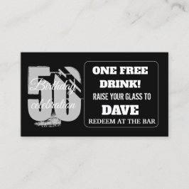 Kortet Drink Biljett Birthday Pub Token Personlig 
