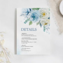 Kortet Dusty Blue Ro Blommigt Information