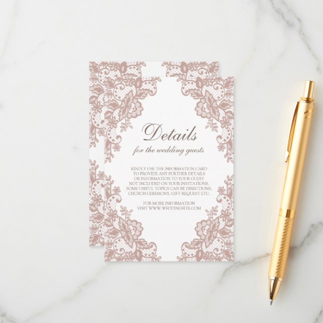 Kortet Dusty ro snöre bröllop Tilläggskort (Fram/Back In Situ)