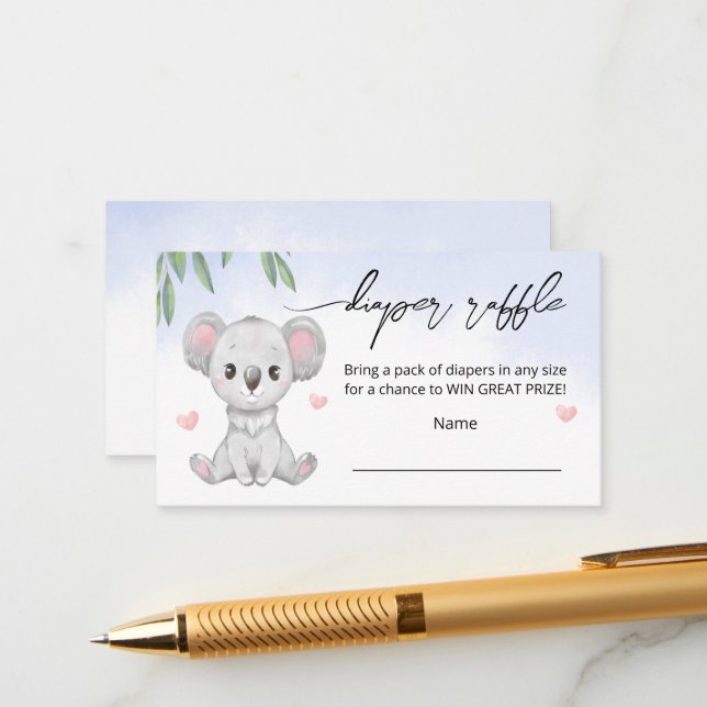 Kortet "dykare raffel" för babydusch. tilläggskort (Fram/Back In Situ)