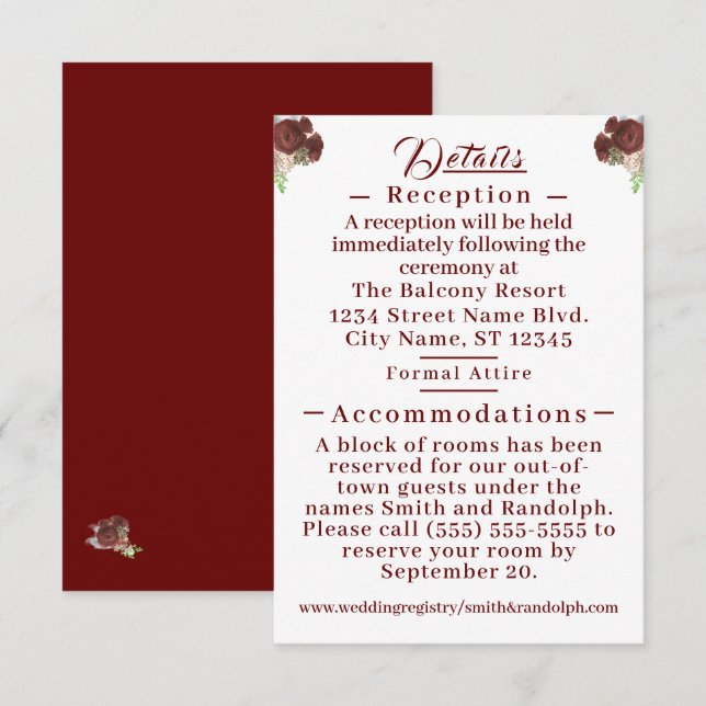 Kortet elegant Ro-korsning för information om hölj Tilläggskort (Fram/baksida)