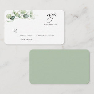 Kortet Eucalyptus Greenery Bröllop OSA Anteckningskort
