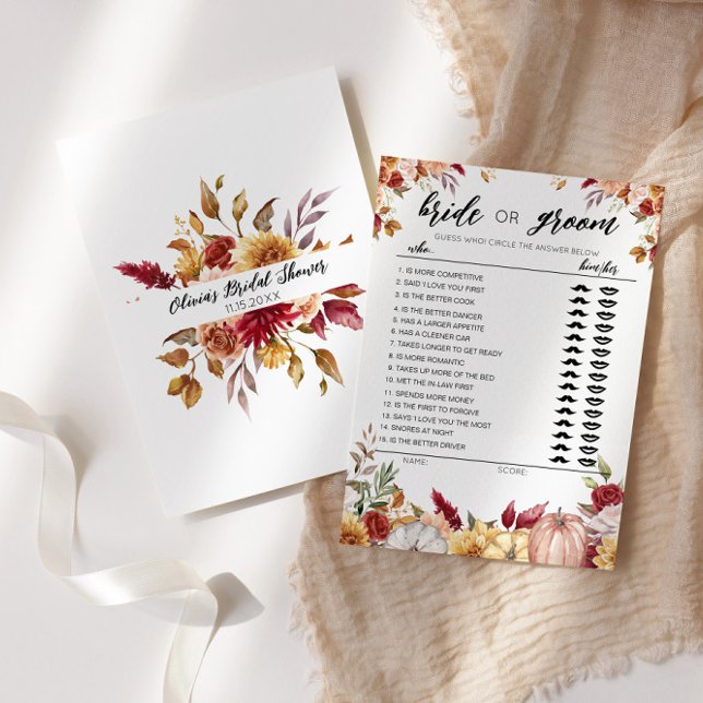 Kortet Fall Bride eller Groom-spelet är helt redig Inbjudningar (Skapare uppladdad)
