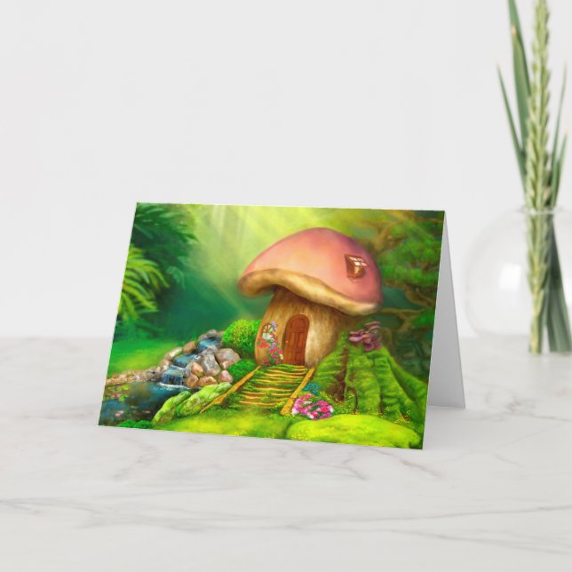 Kortet Fantasy svampstuga stuvhus Kort (Framsida)