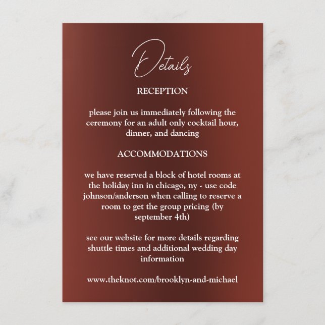 Kortet Flower Bröllop Tilläggskort (Framsida)