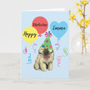 Kortet födelsedagsfest Bubblor Keeshond Kort