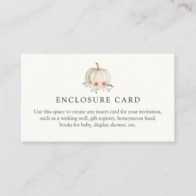 Kortet för Anpassningsbar med liten Rosa Pumpkin Tilläggskort (Framsida)