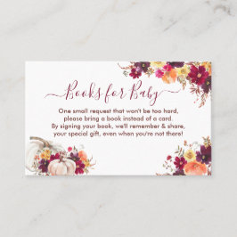 Kortet för babyvisningshölje för blommigt Bok-begä Visitkort