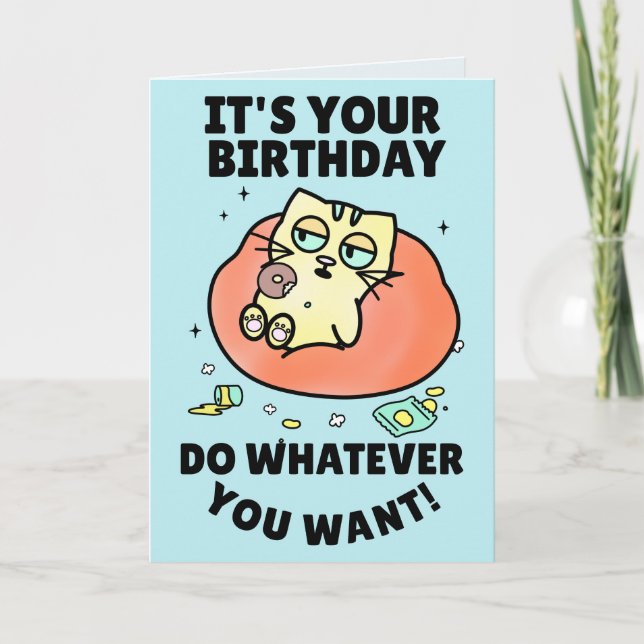 Kortet för BRANSKT BIRTHDAY DONUT-hälsning Kort (Framsida)