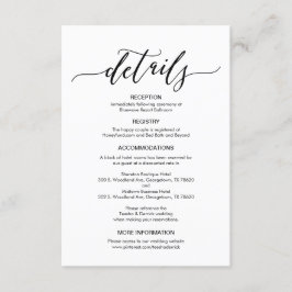 Kortet för Bröllop-detaljer för perfekt Tilläggskort