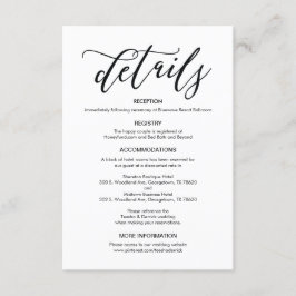 Kortet för Bröllop-detaljer för perfekt Tilläggskort