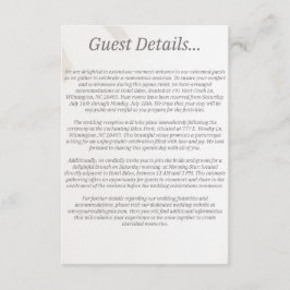 Kortet för Bröllop gästinformation Tilläggskort