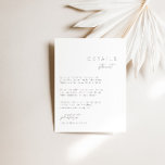 Kortet för Bröllop-information om minimalistisk el Tilläggskort<br><div class="desc">Utformningen har ett handskrivet teckensnitt och modern minimalistisk design. Designad att samordna med för den europeiska uppsamlingsinbjudan. Om du vill ändra information klickar du på "Anpassa". Visa samlingslänken på den här sidan om du vill se alla matchande objekt i den här vackra designen eller se samlingen här: https://bit.ly/3iNzQAD</div>