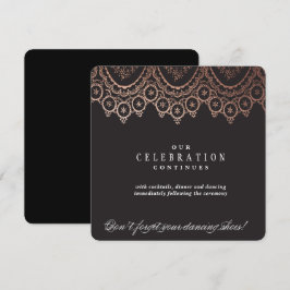 Kortet för Bröllop, ömtåligt Guld-hölje i ro Inbjudningar