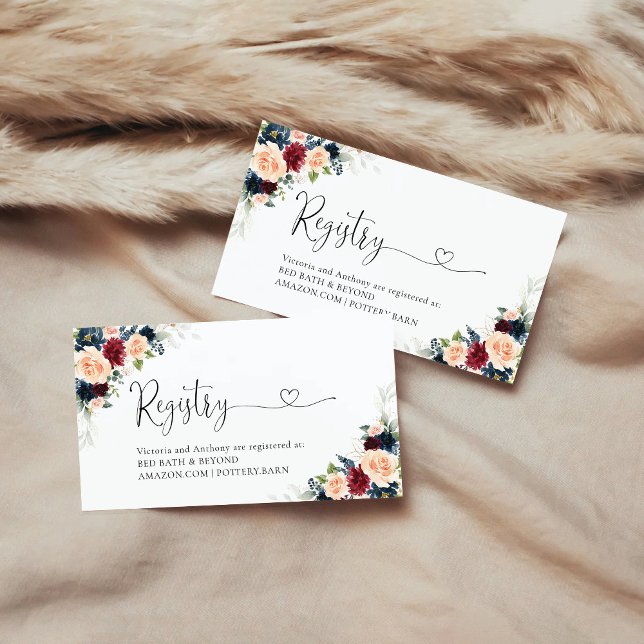 Kortet för Burgundy- och marinregistreringshölje Tilläggskort (Skapare uppladdad)