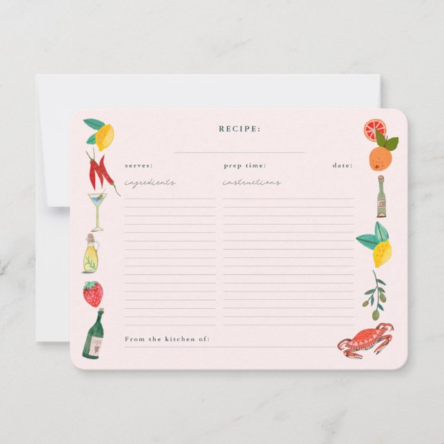 Kortet för den italienska Möhippan för matvarumott Inbjudningar (Framsida)