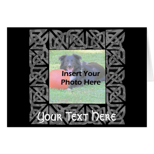 Kortet för design av keltiska figurer hälsningskort (Framsidan Horizontal)