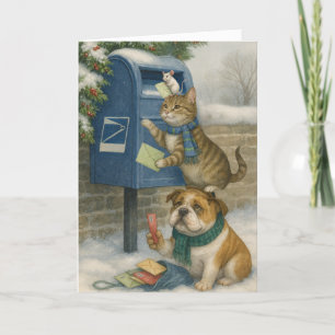 Kortet för det fina Cute Animal Delivery-teamet Helgkort