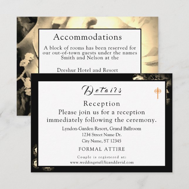 Kortet för det katolska Bröllop-höljet i elegant Inbjudningar (Fram/baksida)