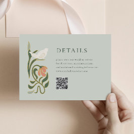 Kortet för detaljer om vintage Art Deco med QR Tilläggskort