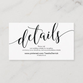 Kortet för detaljerad information om Bröllop webbp Tilläggskort