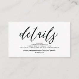 Kortet för detaljerad information om Bröllop webbp Tilläggskort