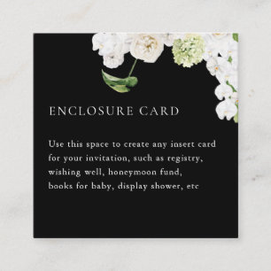 Kortet för elegant Grey Botaniskt fyrkantshölje Tilläggskort