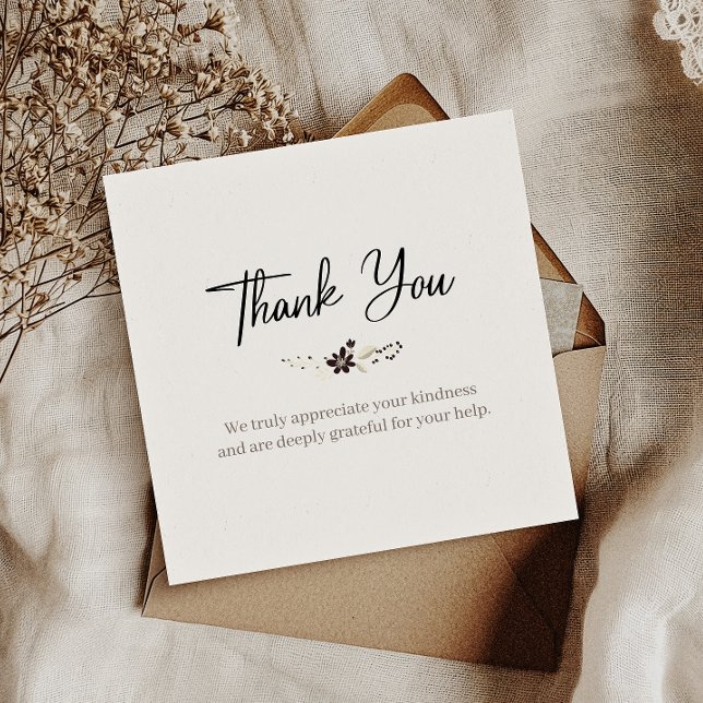 Kortet för Elegant på enkel Tack - höjd (Say thanks in style! Our chic, minimalist thank you cards add a touch of elegance to your message.)
