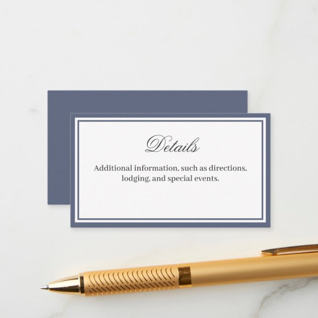 Kortet för Elegantens skriptdetaljer Tilläggskort (Fram/Back In Situ)