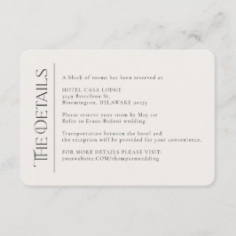 Kortet för enkel modern Bröllop-detaljkorg Tilläggskort