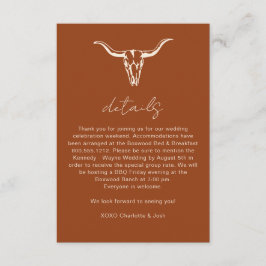 Kortet för enkelt Rustic Cow Skull-detaljhölje Tilläggskort