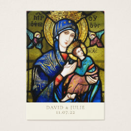 Kortet för fastsatt glas, katolskt Bröllop-bön Visitkort