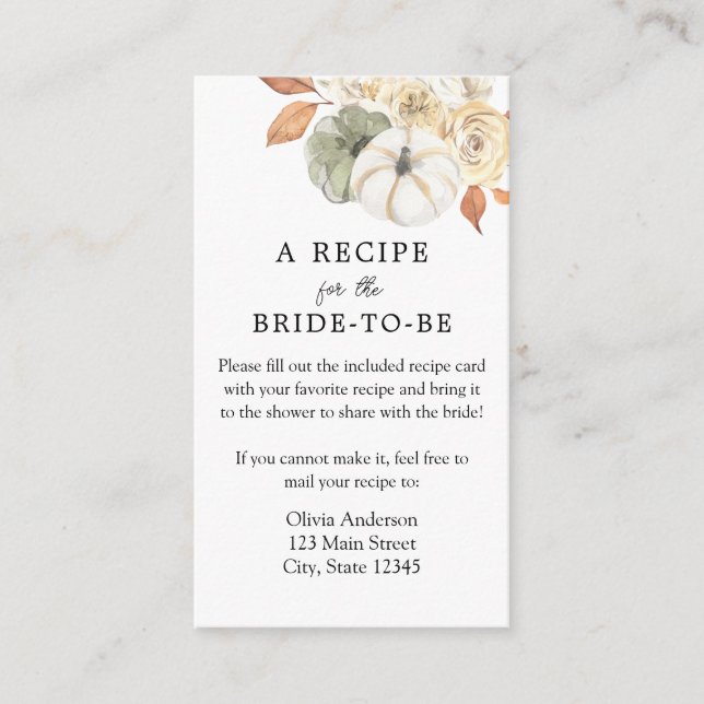 Kortet för förfrågan om rustik höst tilläggskort (Framsida)